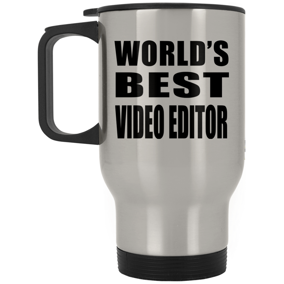 World's Best Video Editor - Silver Travel Mug