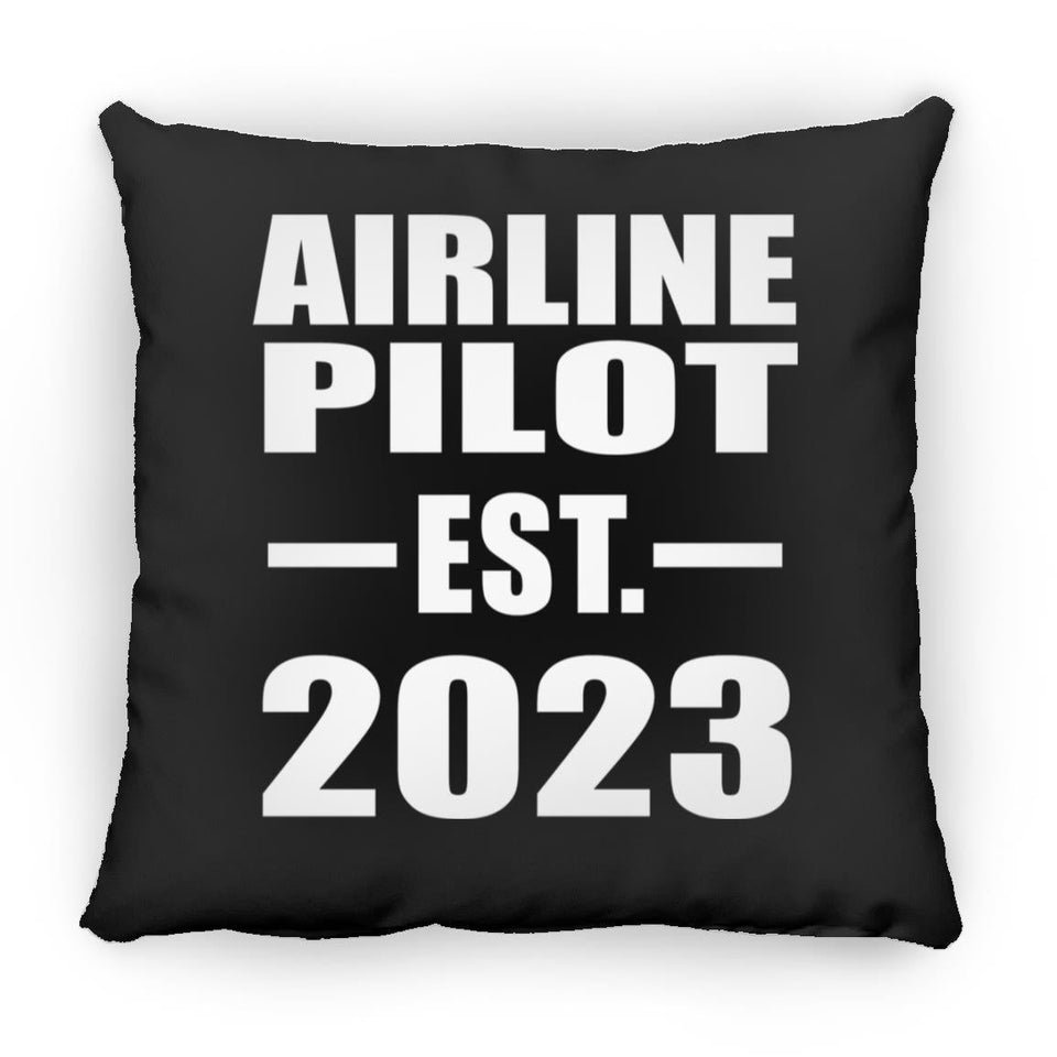 Airline Pilot Established EST. 2023 - Throw Pillow Black