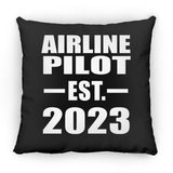 Airline Pilot Established EST. 2023 - Throw Pillow Black