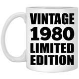 44th Birthday Vintage 1980 Limited Edition - 11oz Coffee Mug