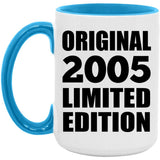 19th Birthday Original 2005 Limited Edition - 15oz Accent Mug Blue