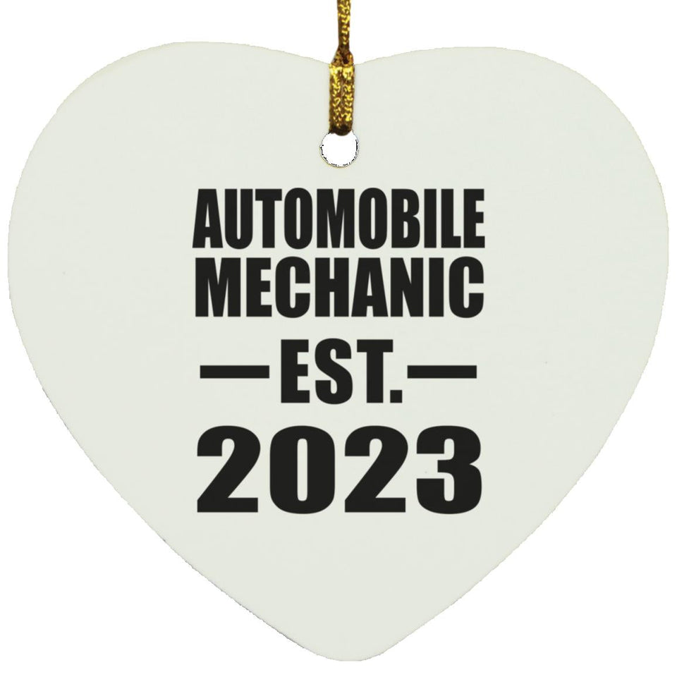Automobile Mechanic Established EST. 2023 - Heart Ornament