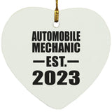 Automobile Mechanic Established EST. 2023 - Heart Ornament