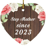 Step Mother Since 2023 - Heart Ornament A