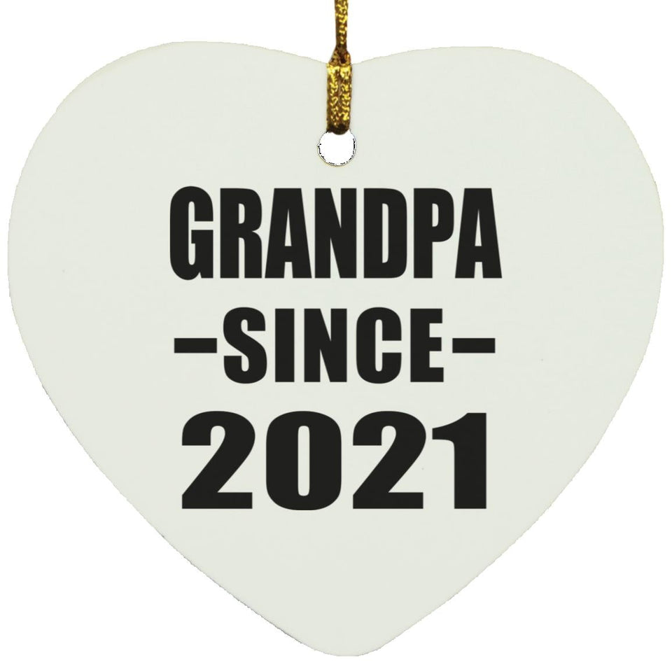 Grandpa Since 2021 - Heart Ornament