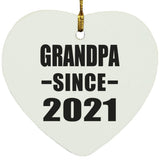 Grandpa Since 2021 - Heart Ornament