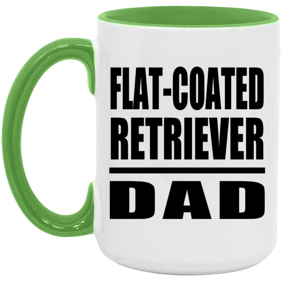Flat-Coated Retriever Dad - 15oz Accent Mug Green