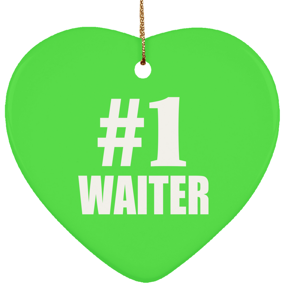 Number One #1 Waiter - Heart Ornament