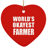 World's Okayest Farmer - Heart Ornament