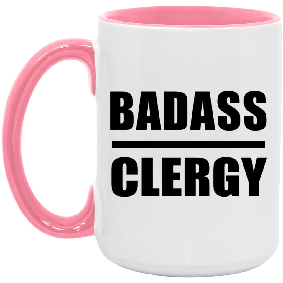 Badass Clergy - 15oz Accent Mug Pink