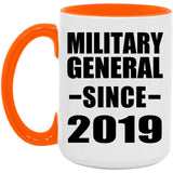 Military General Since 2019 - 15oz Accent Mug Orange