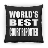 World's Best Court Reporter - Throw Pillow Black