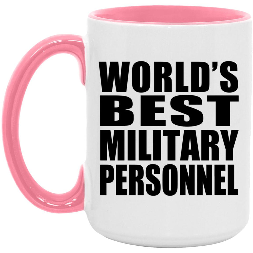 World's Best Military Personnel - 15oz Accent Mug Pink