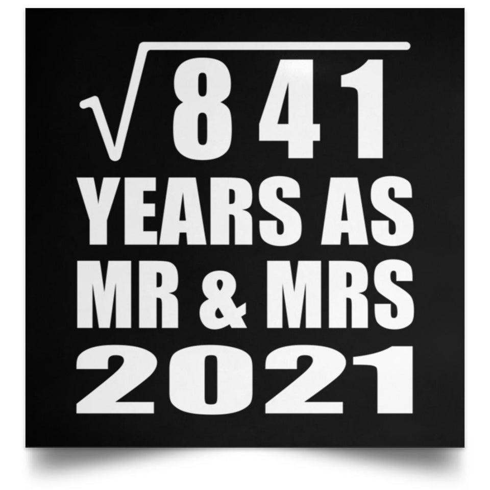 29th Anniversary Square Root of 841 Years As Mr & Mrs 2021 - Poster Square