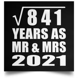 29th Anniversary Square Root of 841 Years As Mr & Mrs 2021 - Poster Square
