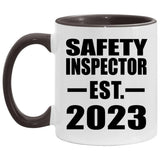 Safety Inspector Established EST. 2023 - 11oz Accent Mug Black