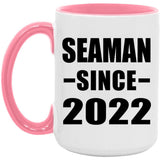 Seaman Since 2022 - 15oz Accent Mug Pink