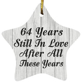 64th Anniversary 64 Years Still In Love After These Years - Star Ornament F