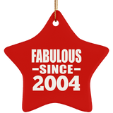 20th Birthday Fabulous Since 2004 - Star Ornament