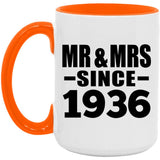 88th Anniversary Mr & Mrs Since 1936 - 15oz Accent Mug Orange