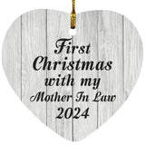 First Christmas With My Mother In Law 2024 - Heart Ornament F
