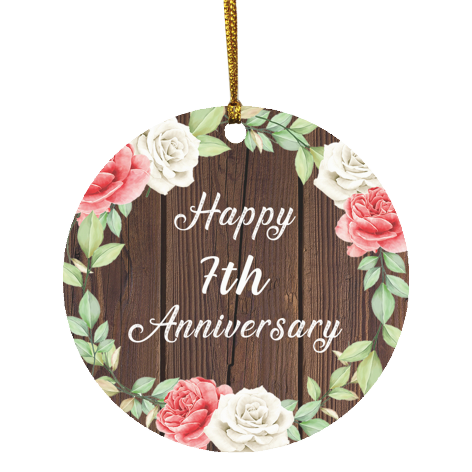 Happy 7th Anniversary - Circle Ornament A