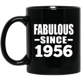 68th Birthday Fabulous Since 1956 - 11 Oz Coffee Mug Black