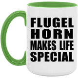Flugel Horn Makes Life Special - 15oz Accent Mug Green