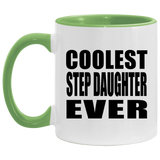 Coolest Step Daughter Ever - 11oz Accent Mug Green