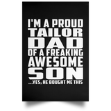 Proud Tailor Dad Of Awesome Son - Poster Portrait