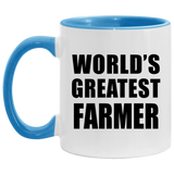 World's Greatest Farmer - 11oz Accent Mug Blue