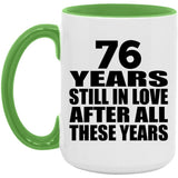76th Anniversary 76 Years Still In Love After These Years - 15oz Accent Mug Green