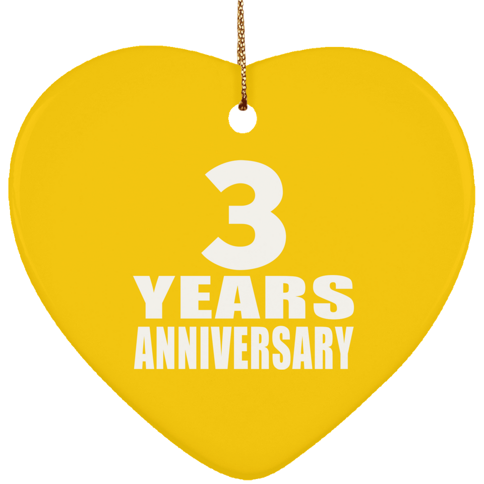 3rd Anniversary 3 Years - Heart Ornament