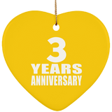 3rd Anniversary 3 Years - Heart Ornament