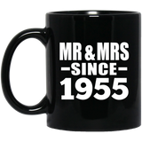 69th Anniversary Mr & Mrs Since 1955 - 11 Oz Coffee Mug Black
