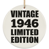 78th Birthday Vintage 1946 Limited Edition - Circle Ornament