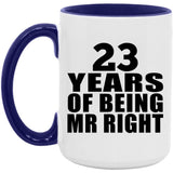 23rd Anniversary 23 Years Of Being Mr Right - 15oz Accent Mug Purple