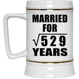 23rd Anniversary Married For Square Root of 529 Years - Beer Stein