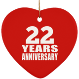 22nd Anniversary 22 Years - Heart Ornament