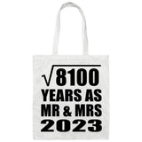 90th Anniversary Square Root of 8100 Years As Mr & Mrs 2023 - Tote Bag White