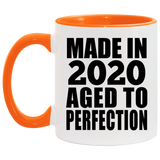 4th Birthday Made In 2020 Aged to Perfection - 11oz Accent Mug Orange