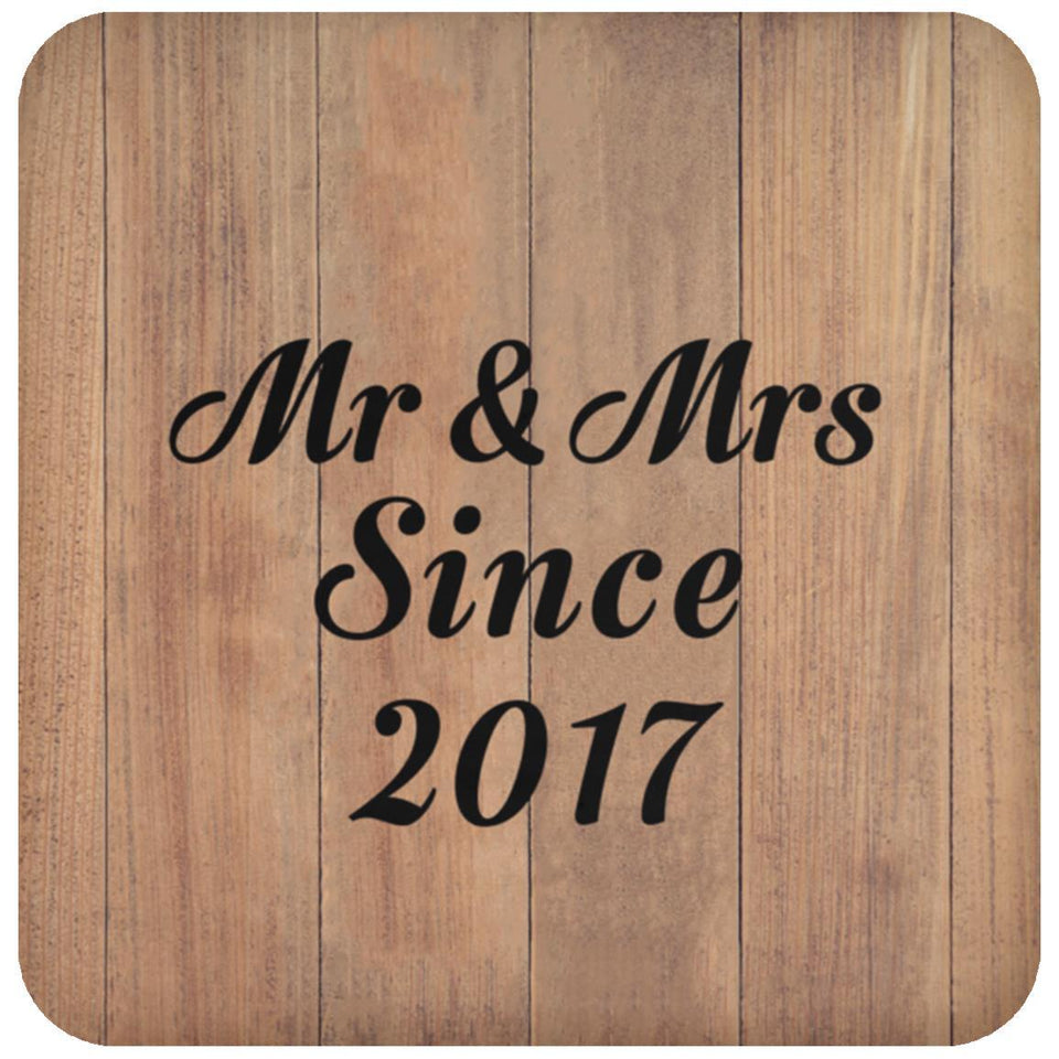 7th Anniversary Mr & Mrs Since 2017 - Drink Coaster C