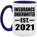 Insurance Underwriter Established EST. 2021 - 15oz Accent Mug Purple