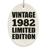 42nd Birthday Vintage 1982 Limited Edition - Oval Ornament