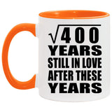 20th Anniversary Square Root of 400 Years Still In Love - 11oz Accent Mug Orange