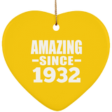92nd Birthday Amazing Since 1932 - Heart Ornament