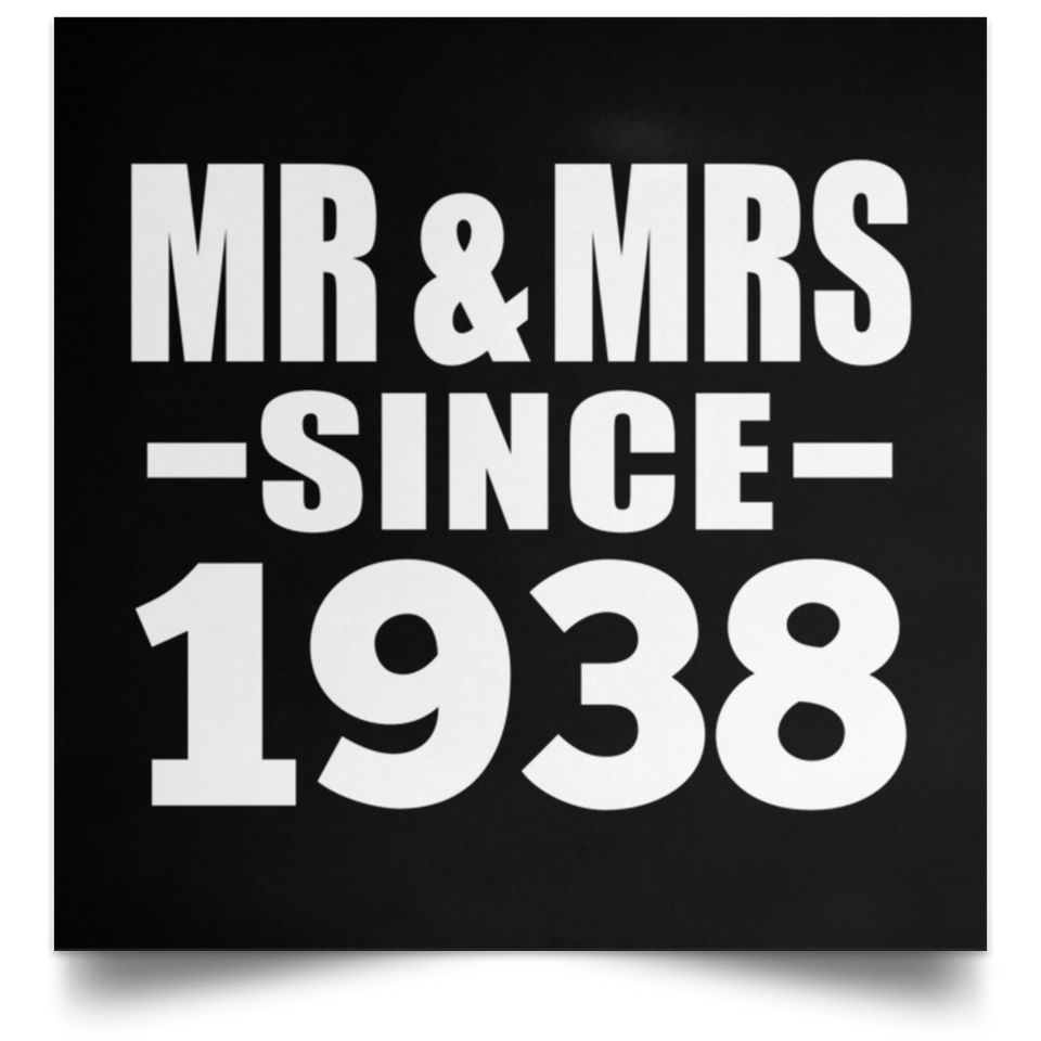 86th Anniversary Mr & Mrs Since 1938 - Poster Square