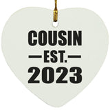 Cousin Established EST. 2023 - Heart Ornament
