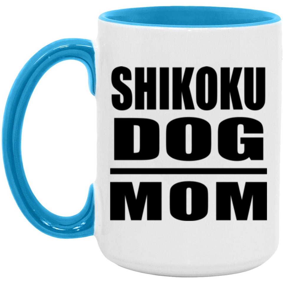 Shikoku Dog Mom - 15oz Accent Mug Blue