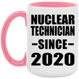 Nuclear Technician Since 2020 - 15oz Accent Mug Pink